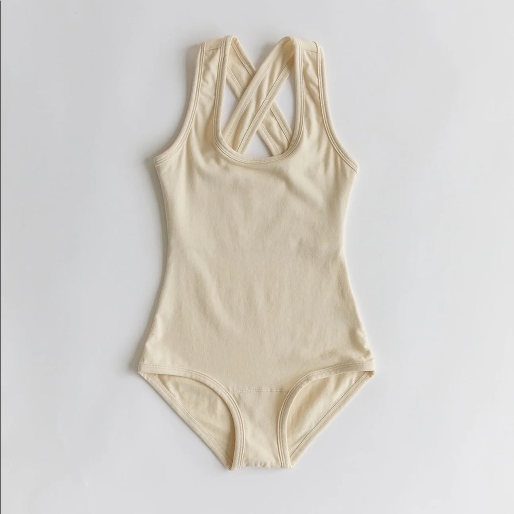 ARQ Cleo Leo Bodysuit - Cream XS - Organic Cotton